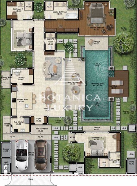 Планировка 3 спальни 382 м², ЖК Botanica Grand Avenue