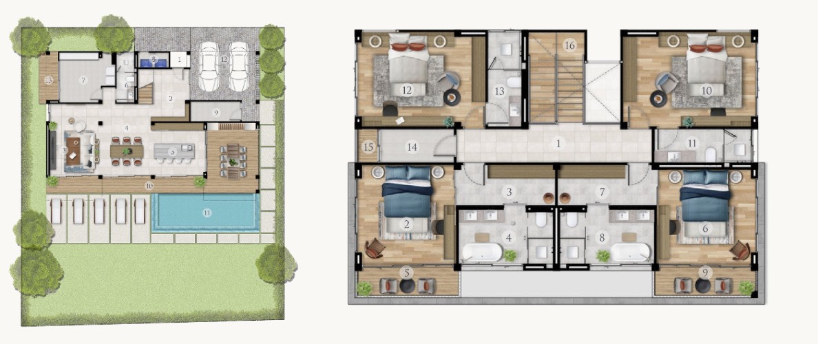Планировка 4 спальни 453 м², ЖК La Vista Villas