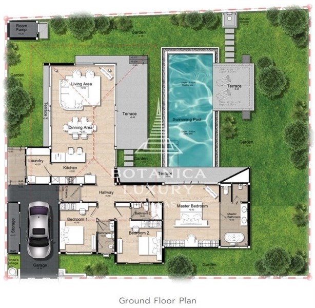 Планировка 3 спальни 260 м², ЖК Botanica Four Seasons