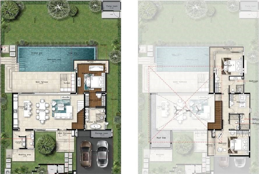 Планировка 4 спальни 360,9 м², ЖК Botanica Foresta 2