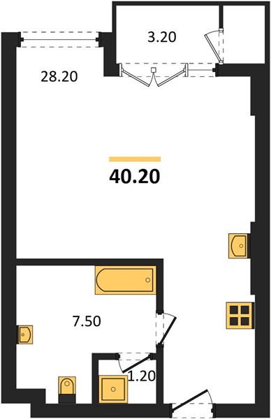 Планировка Студия 40,2 м², ЖК The Marin Phuket