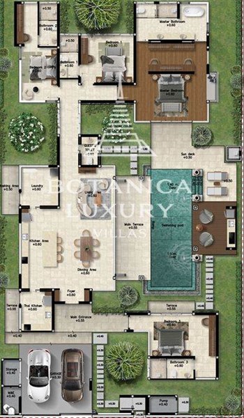 Планировка 4 спальни 382 м², ЖК Botanica Grand Avenue