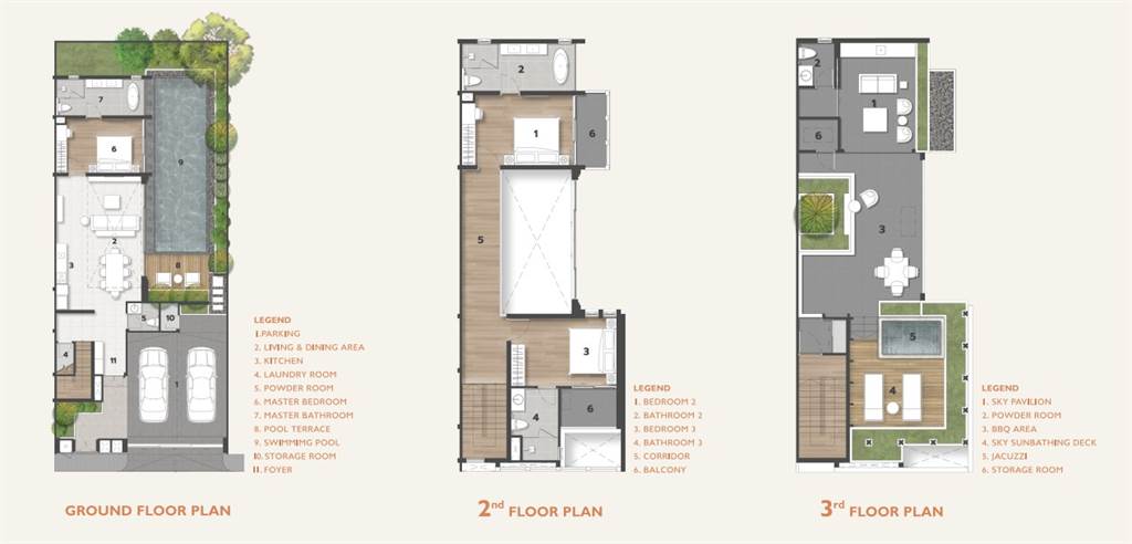 Планировка 3 спальни 355 м², ЖК Balco Bangtao Beach