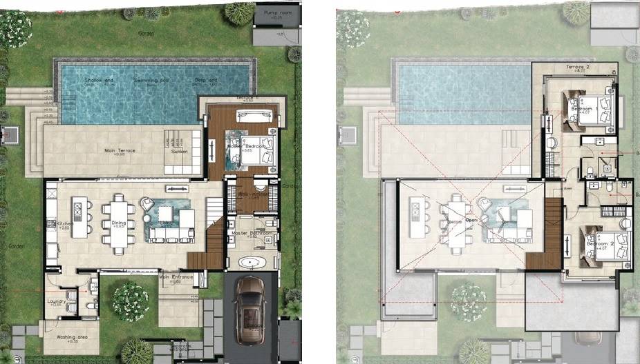 Планировка 3 спальни 376 м², ЖК Botanica Foresta 2
