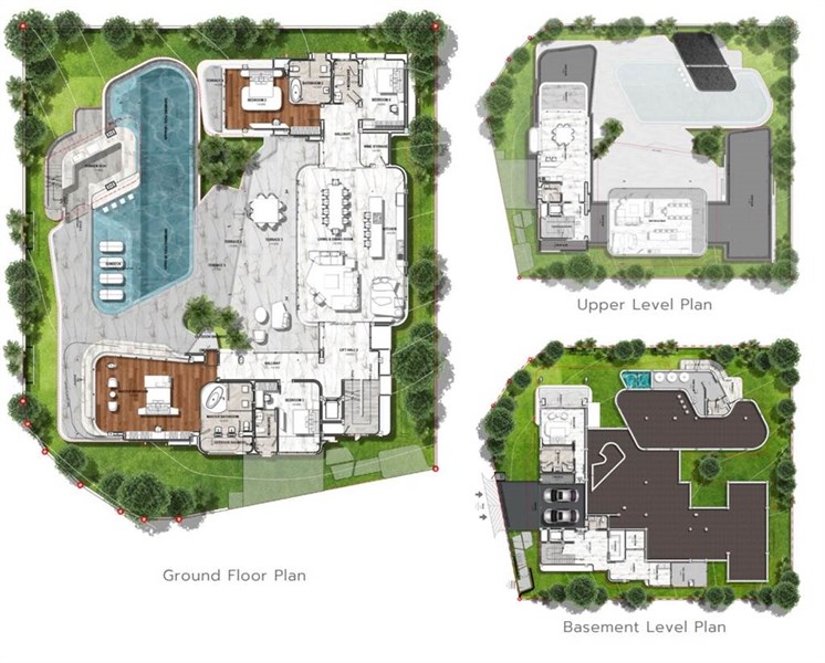 Планировка 5 спален 1070 м², ЖК Botanica Sky Valley