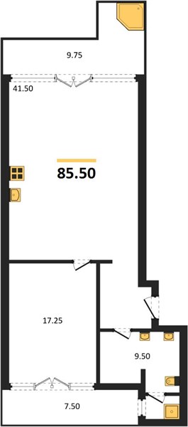 Планировка 1 спальня 80,4 м², ЖК Bright Phuket