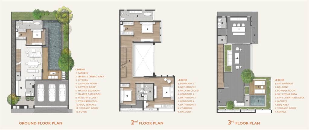 Планировка 4 спальни 490 м², ЖК Balco Bangtao Beach