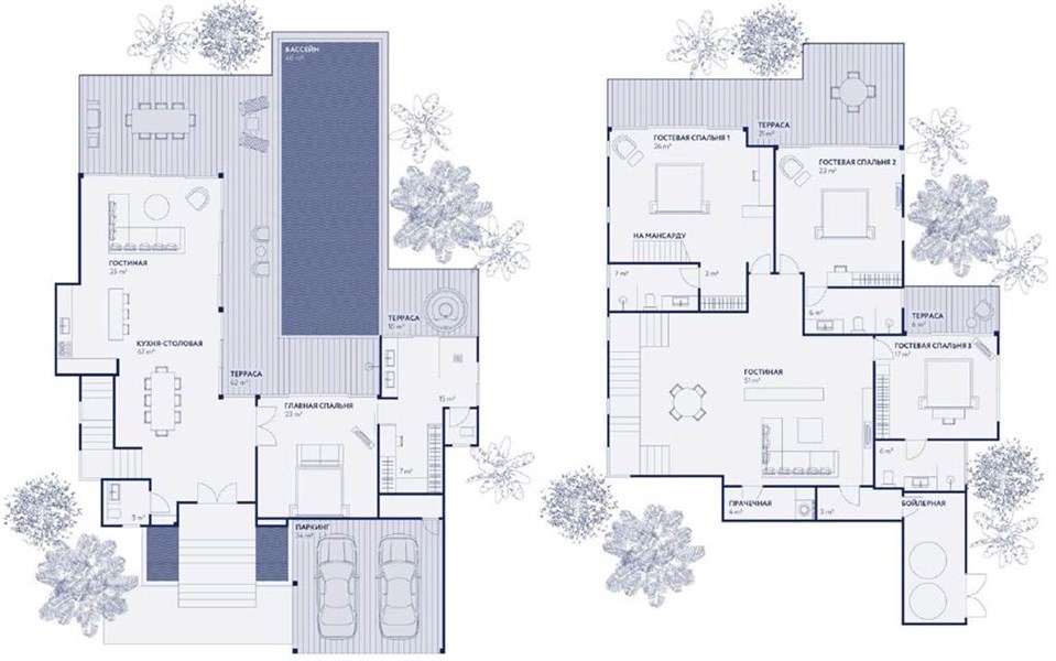 Планировка 4 спальни 630 м², ЖК Vista del Mar