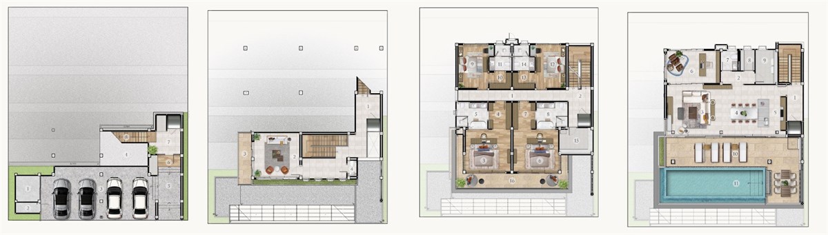 Планировка 5 спален 700,5 м², ЖК La Vista Villas