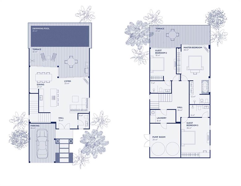 Планировка 3 спальни 350 м², ЖК Vista del Mar